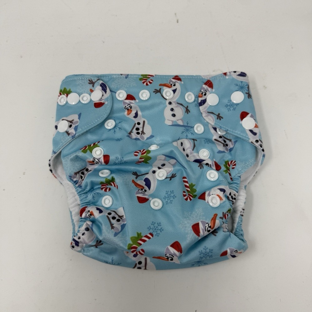 Olaf w Santa Hat Frozen Pocket Diaper Cloth Diapers One Size Adjustable Washable